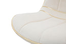Set 2 Sedie Imbottite 51x59x79 cm in Poliestere Paris Crema e Oro