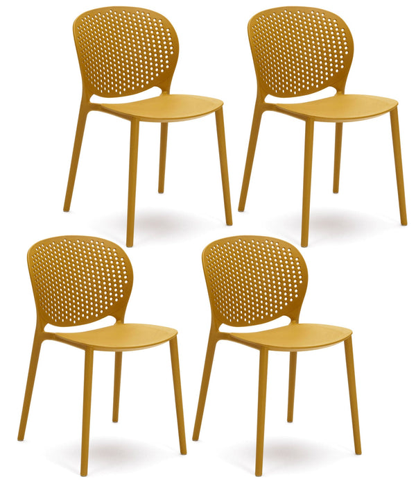 Set 4 Sedie 48x56xH80 cm in Polipropilene Spot Senape acquista