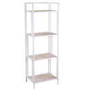 Libreria 4 ripiani 45x34xh122/135 cm in Metallo Lucilla Bianco