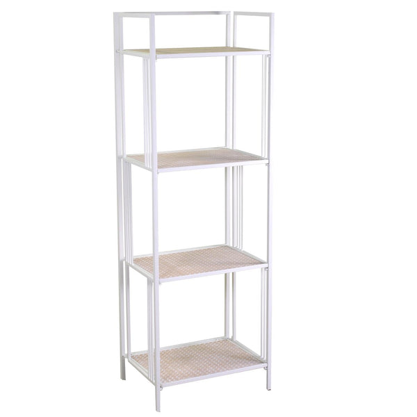 acquista Libreria 4 ripiani 45x34xh122/135 cm in Metallo Lucilla Bianco