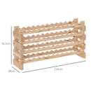 Cantinetta Portabottiglia 4 Ripiani per 48 Bottiglie di Vino 114x28x56,5 cm in Legno di Pino  