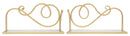 Comodino Mensola Coppia 41,5x18x20,5 cm in Ferro MDF e Specchio Oro