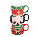 Set 3 Tazze Natalizie Schiaccianoci 15,5 cm in Ceramica