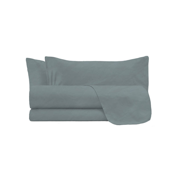 Set Lenzuola Sopra Sotto e 2 Federe Linea Water Washed Grigio Chiaro prezzo