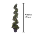 Pianta Artificiale Cipresso Spirale con Vaso H 154 cm