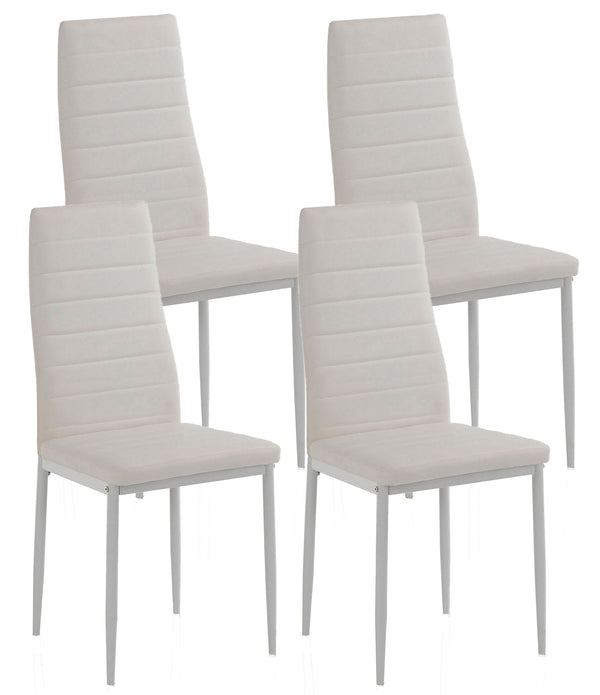 Set 4 Sedie 41x39x95 cm in Similpelle Bianco sconto