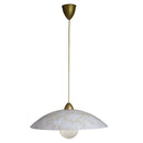 Sospensione D50 1xE27 Montatura Oro Vetro Lastra Bianco Decorato Rose E-Energy Caterina
