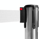 2 Colonnine Tendinastro 3 metri in Acciaio Inox Spazzolato Ø36x101 cm Nastro Bianco