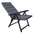 Sedia Sdraio Pieghevole da Giardino Reclinabile 6 Posizioni con Cuscino Grigio