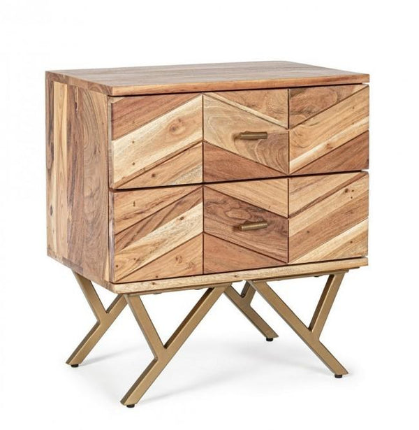 Comodino 2 Cassetti 50x35x55 cm in Legno online