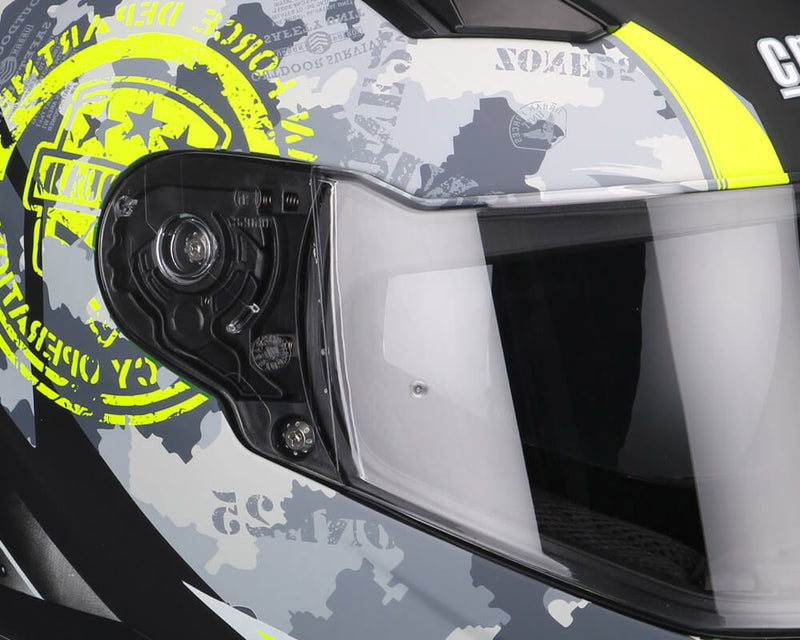 Casco Integrale per Scooter Visiera Lunga CGM Bullet 317S Giallo Fluo Opaco Varie Misure