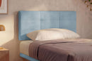 Letto 1 Piazza e Mezza con Rete Rivestita Microfibra Azzurro Tessis Testata Square Varie Misure