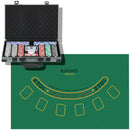 Set 400 Fiches da Poker 2 Mazzi di Carte 5 Dadi Tappetino e Valigetta Grigia     