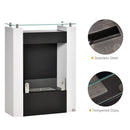 Camino a Bioetanolo da Pavimento 60x20x79 cm Bianco e Nero