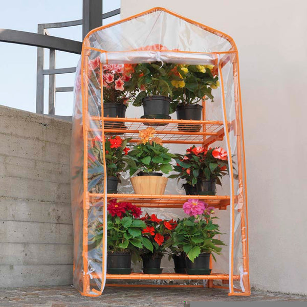 Serra da Giardino in Alluminio 3 Ripiani con Telo Rama Azalea Arancione acquista