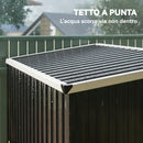 Capanno Box da Giardino 231x125x162 cm Porta Bloccabile in Acciaio Zincato Grigio      