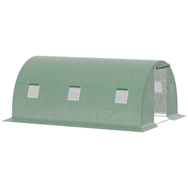 Serra a Tunnel 450x300x200 cm Porta Avvolgibile e 6 Finestre Verde online