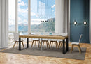 Tavolo Allungabile 90-246x90x77 cm Tecno Premium Quercia Natura Telaio Antracite 