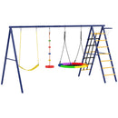 Playground 6 in 1 350x183x200 cm con Altalene Canestro Arrampicata per Bambini 3-8 Anni   