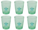Set 6 Bicchieri Ø8x10 cm in Vetro Villa d'Este Home Tivoli Fish Verde Acqua