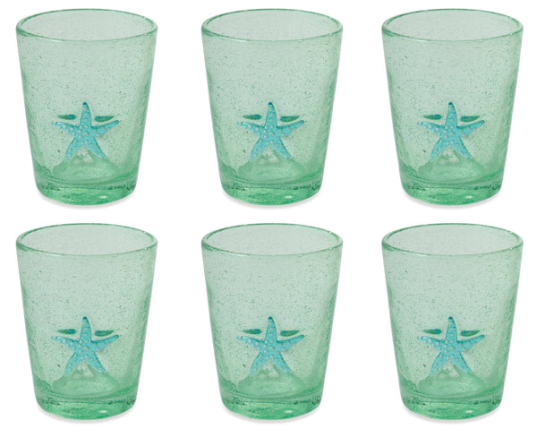 online Set 6 Bicchieri Ø8x10 cm in Vetro Villa d'Este Home Tivoli Fish Verde Acqua
