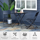 Set Tavolo 2 Sedie da Giardino Pieghevoli  Small Nero