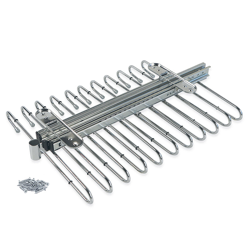 2 Appendiabiti Estraibili Per Armadio - Barra Estensibile In Acciaio, Organizza Guardaroba, Risparmia Spazio - 40cm - Foto 6