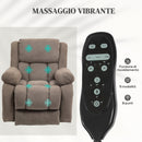 Poltrona Alzapersona Massaggiante e Reclinabile 93x104x105 cm Marrone Chiaro   