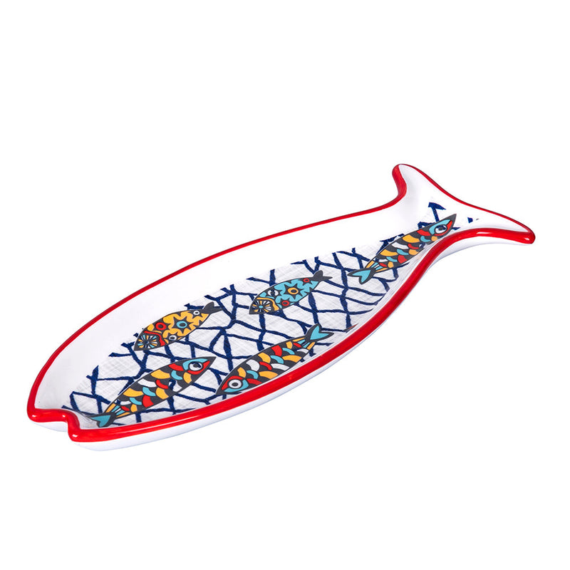 Set 2 Vassoi con Decoro Pesci in Hard Dolomite VdE Tivoli 1996 Los Cabos