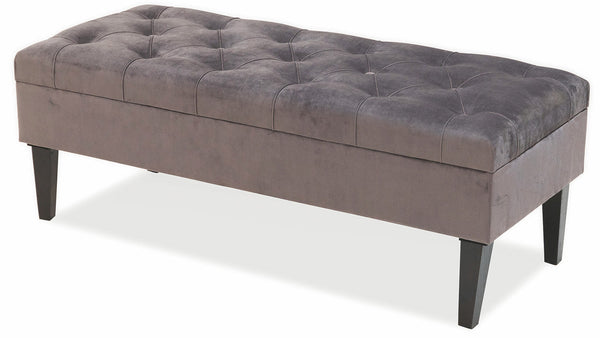 sconto Panca Contenitore 121x51x47 cm in Velluto Soriani Grigio