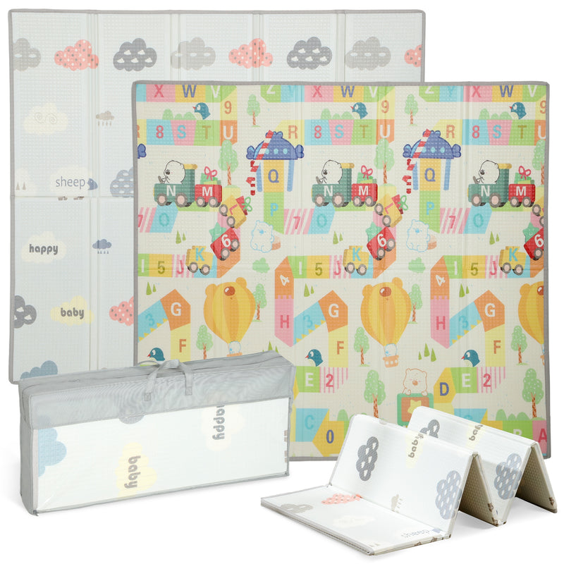 Tappeto per Bambini con Lettere 194x176,5x1,5 cm Superficie Impermeabile in XPE Multicolore      