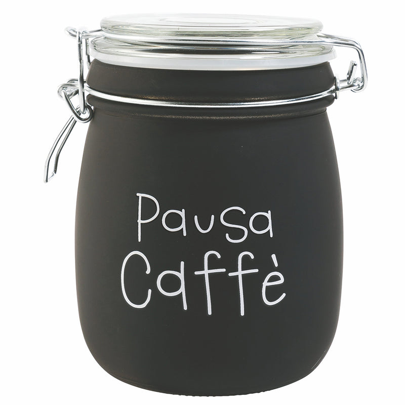 Barattolo Caffè con Scritta Ø10,8x17,3 cm in Vetro con Chiusura in Metallo VdE Tivoli 1996