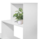 Libreria a scala 145x145x29 cm in legno bianco opaco