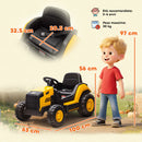 Trattore Elettrico per Bambini 3-6 Anni Marchio Ufficiale CAT 12V Guida Manuale e con Telecomando Giallo