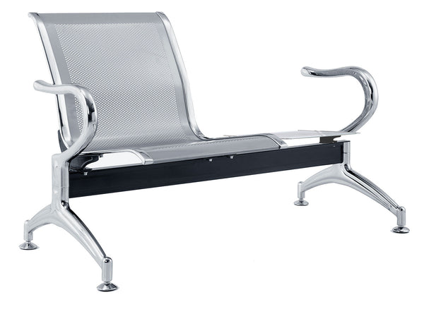 sconto Panca per Sala Attesa 1 Posto da Ufficio con Tavolino in Acciaio Argento