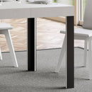 Tavolo 130x90x77 cm Tavolo Linea Fix Bianco Frassino