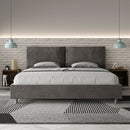 Letto Matrimoniale Imbottito in Microfibra Antea Large Grigio Varie Misure