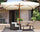 Ombrellone da Giardino 3x4 m Palo Ø48 mm in Legno Vorghini De Lux Ecrù