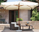 Ombrellone da Giardino 3x3 m Palo Ø48 mm in Legno Vorghini De Lux Ecrù