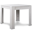 Tavolo da Pranzo Quadrato Allungabile 90x90 in Legno Bianco con Apertura a Libro