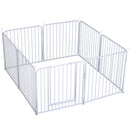Recinto in Metallo per Animali Domestici per Esterno Bianco 8 Elementi 80x80 cm 