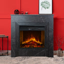 Camino Elettrico da Terra 96x35x96 cm Bellini in Legno Effetto Marmo Nero      