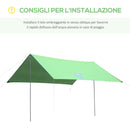 Tenda da Sole Portatile 3x3 m Impermeabile Verde   