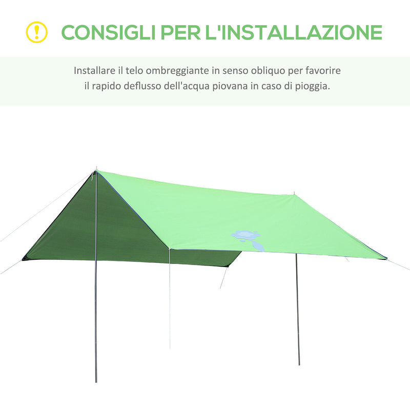 Tenda da Sole Portatile 3x3 m Impermeabile Verde   