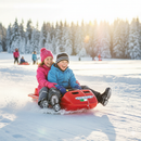Bob Slittino a Due 2 Posti con Freni Slitta Neve per Bambini Rosso