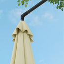Ombrellone da Giardino Decentrato 3x2.5 m con Base a Croce e Apertura a Manovella Beige