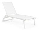 Set 4 Lettini Prendisole da Giardino 67x194x95h cm Cruise con Ruote Bianco 