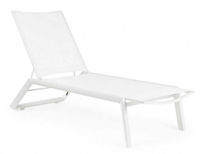 Set 4 Lettini Prendisole da Giardino 67x194x95h cm Cruise con Ruote Bianco 