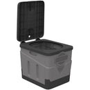 WC Portatile da Campeggio 34x29x20 cm con 12 Pacchetti Coagulanti e 12 Sacchetti di Smaltimento in PP Grigio Scuro      
