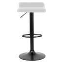 Set 2 Sgabelli 38x40x54/74 cm in Ecopelle con Base Nera Bianco